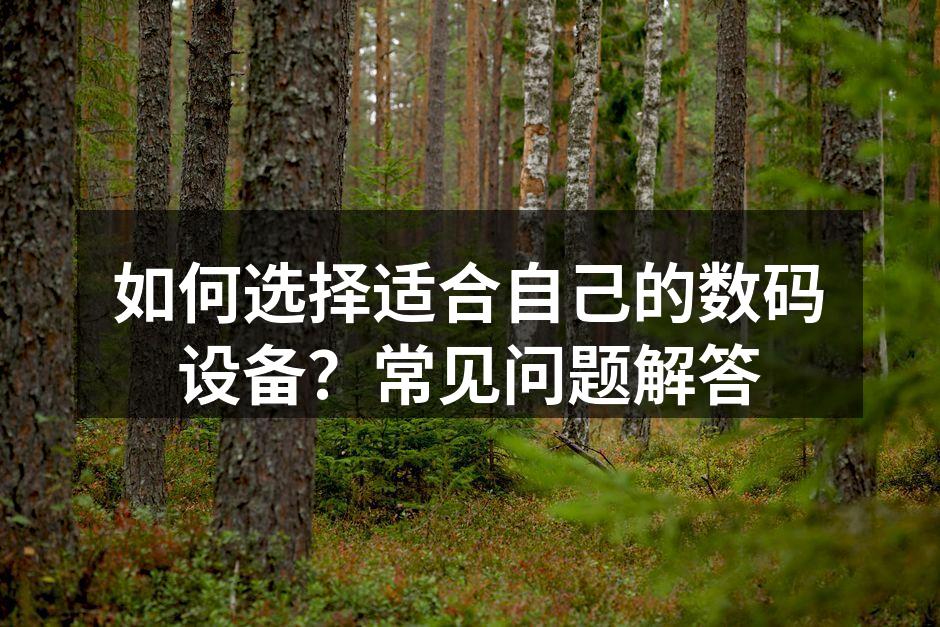 选择合适的数码设备至关重要